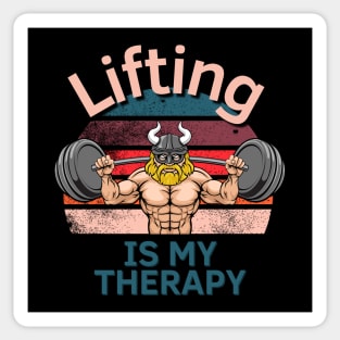 Lifting Is My Therapy Viking Edition Sticker